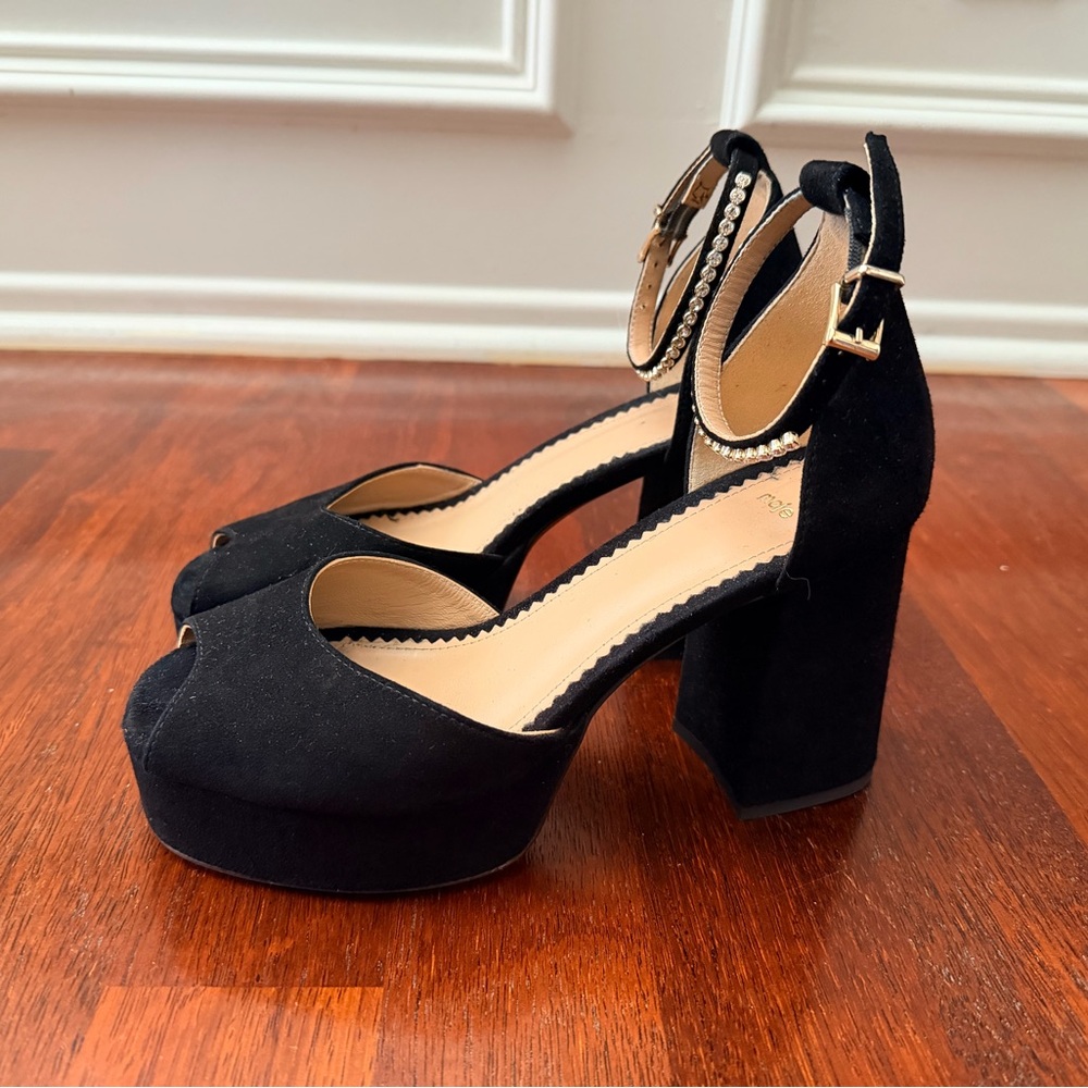 Maje Black Peep-Toe Platform Heels size 36